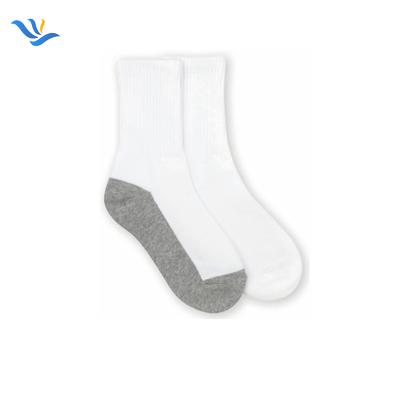 China JX-I-1196 Antibacterial Kids Socks White Cotton 100% Schoolboy Socks for sale