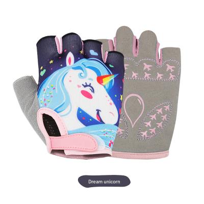 China Fitness Outdoor Sport Road Mountain Bike Kids Age 2-10, Junior Cycling Gloves Fit Boy Girl Youth Bicycle Half Finger Pair Gloves for sale