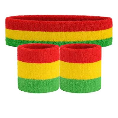 China With costume kind Udaily sweat bands set includes 2 pieces headbands and 1 pair wristbands for sale