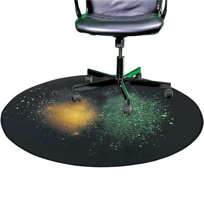 China Customized Washable Non-slip Logo Printed Circular Desk Rugs Office Game Rolling Chair Covers For Home Decor for sale