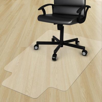 China Stain Resistant Transparent Clear PVC Floor Protector Office Chair Mat For Home Office Study Wood Floors With Lip for sale