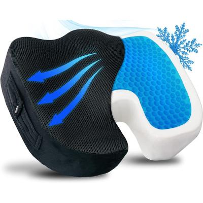 China Non-Slip Orthopedic Memory Gel Augmented Memory Foam Coccyx Cushion For Tailbone Pain for sale