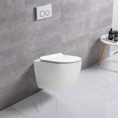 China Wall Mounted Cistern WC Toilet Bowl Rimless Ceramic Sanitary Rimless Wall Hung Cistern For European Market for sale