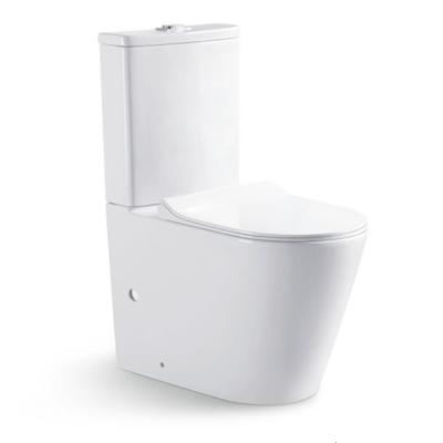 China WC European Ceramic Two Piece Toilet Rim Double-Flow Style Toilet Ceramic Sanitary Sizes for sale