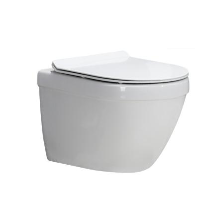 China Concealed Cistern Wall Mounted European Style Fashion Wall Hung Ceramic Sanitary WC Rimless Wall Hung Toilet for sale