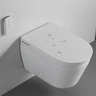 China Automatic Operation Smart Wall-hung Toilet with Seat Cover Wc Smart Automatic Bidet Wall Hung Smart Toilet for sale