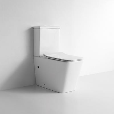 China Double-Flow P-Trap180mm Rimless Two-Piece Toilet Ceramic Lavatory Cabinet for European for sale