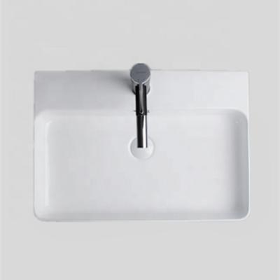 China Easy Clean Ceramic Basin Bathroom High Grade Shape Bathroom Wash Basins Square Sanitaryware Sinks for sale