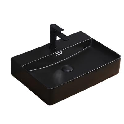 China Easy Clean Wash Basin Bathroom Matte Color Sink Above Counter Countertop Matte Black Ceramic Sinks for sale