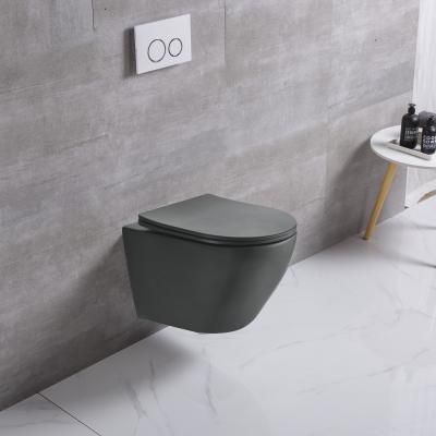 China High Quality Matte Gray Concealed Cistern Wall Hung WC Wall Mounted Toilet Bowl for sale