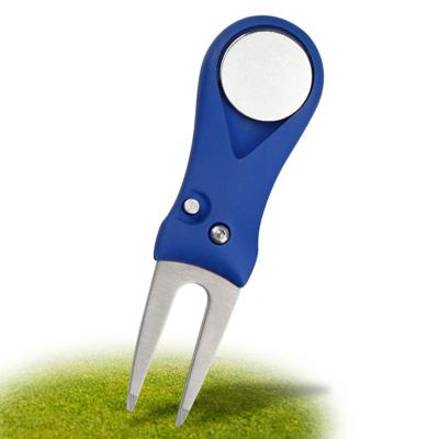 China ABS Plastic Stock Golf Digging Tools + 304 Stainless Steel Foldable Metal Golf Repair Digging Tools With Custom Magnet Golf Ball Marker for sale