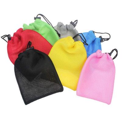 China Sports Amazon Hot Sales 7 Colors Golf Ball Golf Pouch Training Aid Accessories Products Polyester Fabric Cord Golf Ball Mesh Bag Golf Pouch for sale