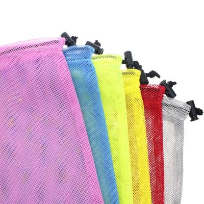 China Custom Size Sport and Logo Printing Accessories Products Polyester Fabric Drawstring Golf Ball Golf Training Aid Mesh Bag Golf Pouch for sale