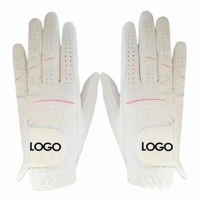 China Custom Logo Personalized Printed Woman Women Soft Comfortable Ballsgolfing Pattern Cabrera Hand Feel Ladies Golf Glove With Ball Marker for sale