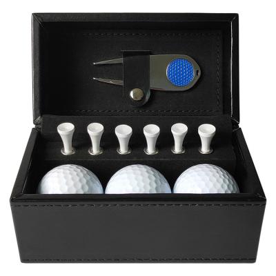 China Special Customized Combo Waffle Golf Towel Ball Markers Dilt Tool Cap Sweat Clip Logo Custom Golf Package Gift Set With Leather Box for sale