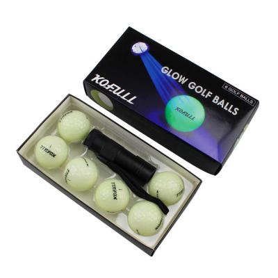 China OEM Customized Fluorescent Custom Printed Funny Printing Special Novelty 4 Leather Sport Golf Practice Ball Promotional Gift Set Box For Promotion for sale