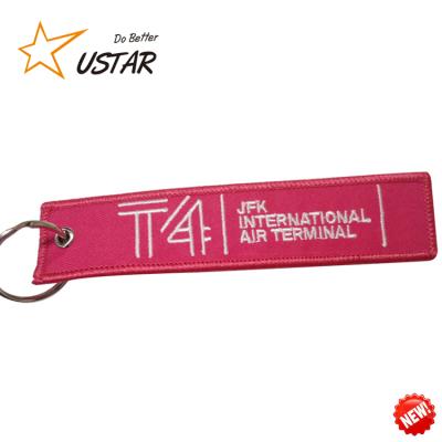 China Cheap Customized Souvenir Gift Luggage Tag Label Embroidery Key Chain For Car Motorcycle Bag Luggage Logo Key Chain for sale