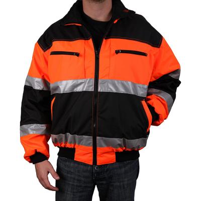 China New Design Water Proof Water Proof Custom High Visibility Reflective Safety Logo Jacket Uniform Hi Vis Reflective Jacket With Multiple Pocket For Winter for sale