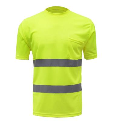 China Water Proof Custom Engineered T-shirt Short Strength Work Strength Construction Outdoor Fluorescent Belt Sleeve Sleeve T-Shirt Hi for sale