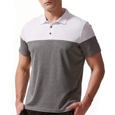 China Best OEM Quality Anti-Wrinkle Anti-Wrinkle Soft Cotton Men's Short Sleeve Contrast Color Patchwork 100% Cotton Golf Shirt for sale