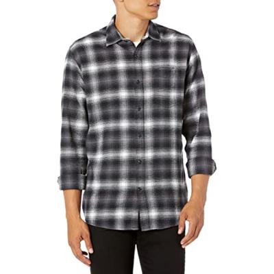 China Factory Wholesale Men's Long Sleeve Plaid Shirt Best Selling Custom Made Breathable Shirt Men's Custom Casual Shirt Logo Printing Good Quality for sale