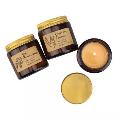 China Hot Sale Home Decor DIY Handmade Candle Making 3oz 4oz 6oz 7oz Amber Scented Candle Jars Glass Candle Jars for sale