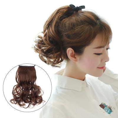 China DIFEI 10inches Short Wavy Ponytail In Synthetic Wig Clip In Hair Tail For Women Brown Black Pony Tail 360 for sale