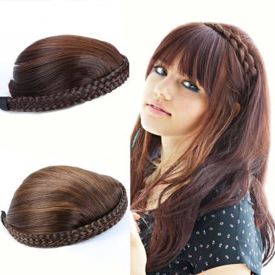 China DIFEI Synthetic Heat Resistant Hair Neat Bangs With Blunt Braids Headband Bangs Hair Extensions For Women Wigs FFF555 for sale