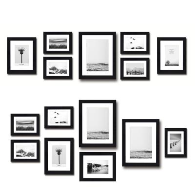 China Home Decoration Wall Picture Frame Freestanding Creative Custom Black Wooden Frame Set Children Photo Frame Wall for sale