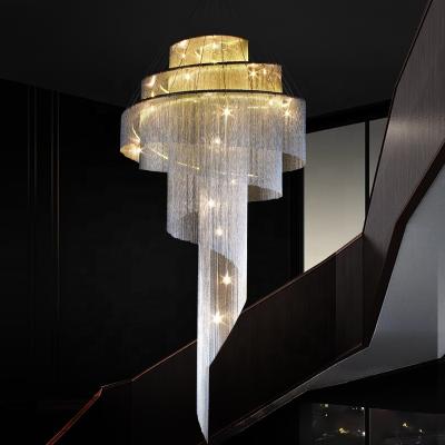 China Modern Modern Restaurant Lamp Led Hotel Tassel Chandelier Luxury Home Pendant Light Chain Contemporary Aluminum Chandelier for sale