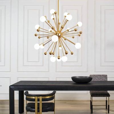 China Modern Creative Simple Pendant Light Round Dandelion Glass Ball Personality Living Room Dining Room Chandelier for sale