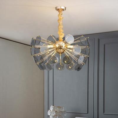 China Hotel Modern Design Luxury Decoration Chandelier Lighting Round Glass Pendant Lamp for sale