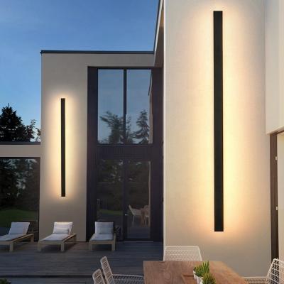 China JIAQI Modern Lighting IP65 Modern Waterproof Outdoor Long LED Strip Wall Lamp Outside Garden Wall Light for sale