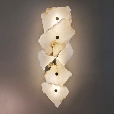 China Unique Modern Home Deco Stone LED Wall Sconces For Living Room Aisle Modern Light Luxury Marble Wall Lamp for sale