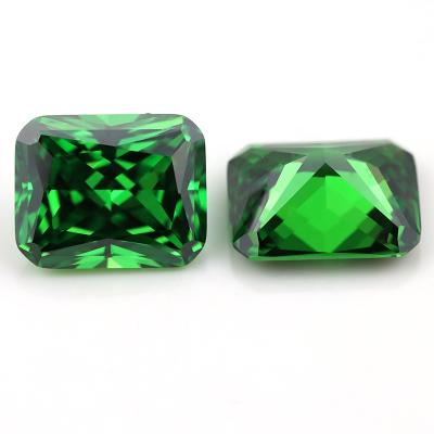 China Synthetic Green Star Octagon Princess Cut Zircon Stone Dark Green Gemstones for sale