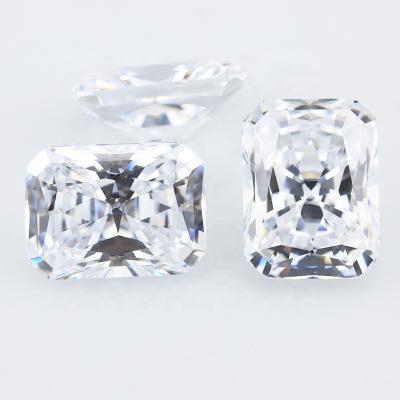 China Synthetic Diamond Star Gemstones Loose Cut Radiant White Cubic Zirconia Stone for sale