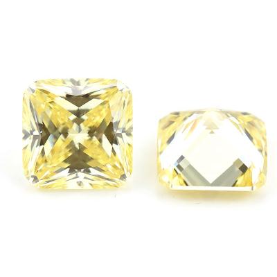 China Star All Loose Square CZ Gems Square Cut Octagon Cut Octagon Cut Gemstone Canary Yellow Zircon for sale