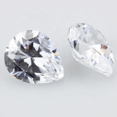 China Synthetic White Drop Shape Pear Cut Zircon Star Gemstone Loose CZ Stones for sale