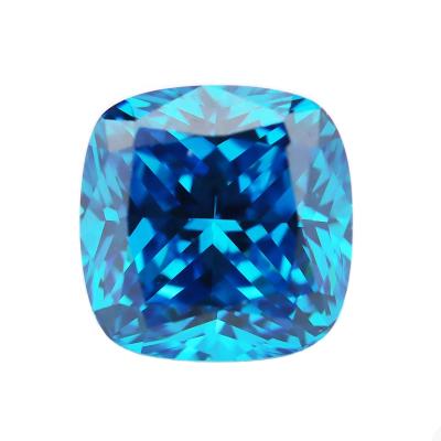 China Cushion Cut Loose Stones Blue Green Star Gemstones Blue Colored Zircon for sale