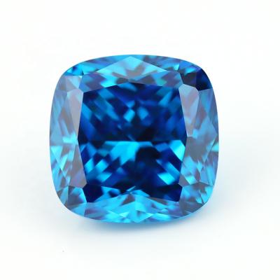 China CZ Star Gems Gemstone Cushion Shape Synthetic Green Blue Zircon Blue Topaz for sale