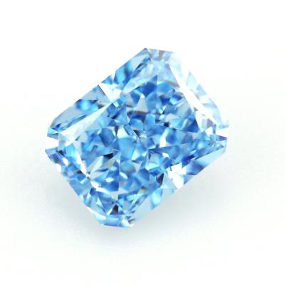 China Green Blue Radiant Cubic Zirconia Cut Stone Blue Star CZ Diamond for sale