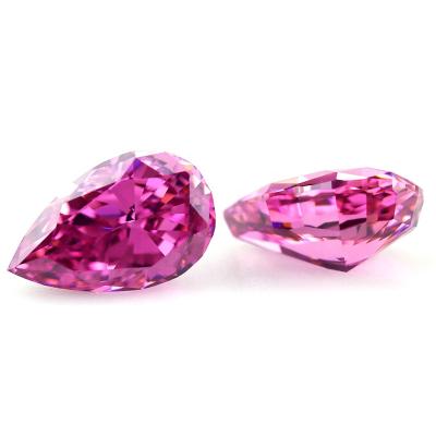 China Star Rose Pink CZ Stone Crushed Loose Ice Pear Cut Zircon Gemstone For Jewelry Making for sale