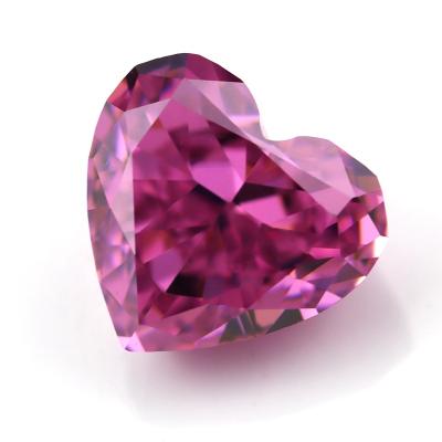 China NO Special Pink Color Zircon Stone Rose Heart Shape Loose Cut Red Gemstone for sale