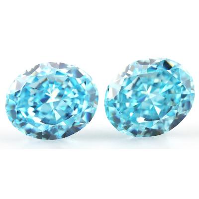 China Synthesis of oval L-aquamarine ice crushed cut zircon star. for sale