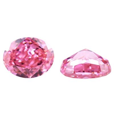 China Wholesale Good Quality Star Loose Gemstone Ice Cut Shiny Crushed Dark Pink Oval CZ Stones for sale