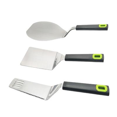 China Large Kitchen Accessories Stainless Steel Cake Server Pizza Cake Pusher Spatula Viable Cookie Spatula for sale