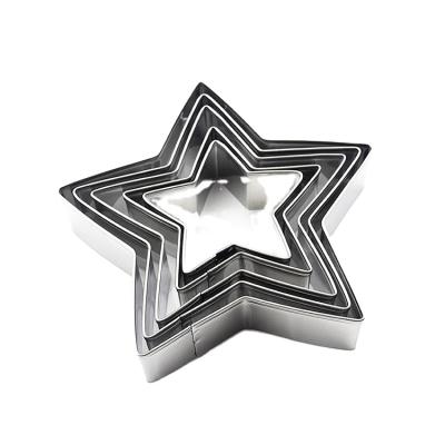 China Sustainable Star Shape 5 Pcs Stainless Steel Cookie Cutter Set 4/5/6/7/8cm for sale