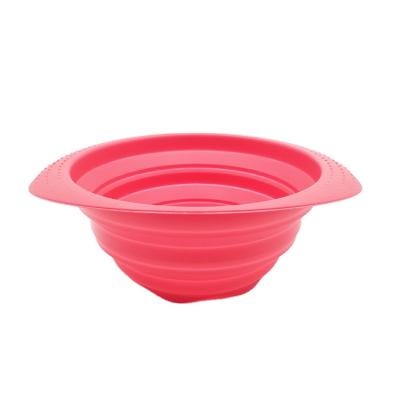 China Home Sustainable Use Kitchen Silicone Sink Fruit Basket Folding Water Filter Strainer Basket for sale