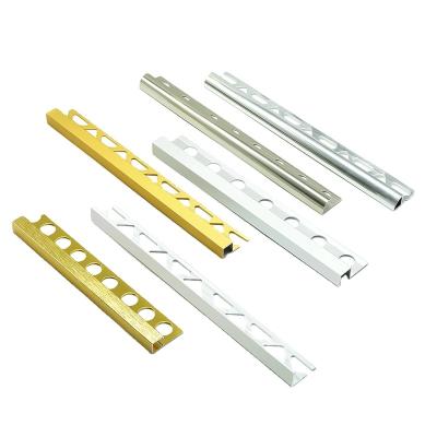 China Customization Accessories Modern Border Chrome Metal Strips Aluminum Edge Profile Tile Trim Corners for sale