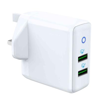 China OEM 38W 36W Palladium 20W Dual USB Travel Charger 38W Quick Charger Palladium Fast Wall Charger Charger With EU/US/UK Plug for sale